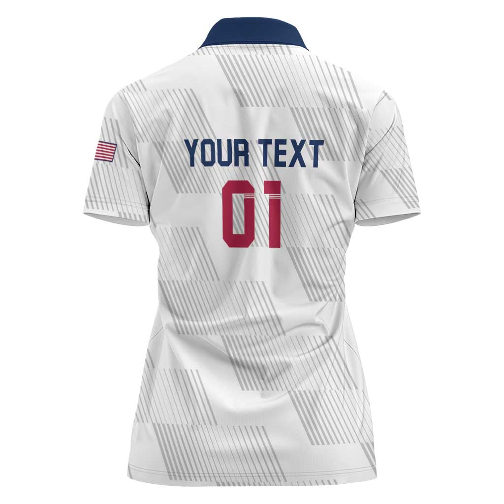 USA 2024 Rugby Women Polo Shirt Soar Like an Eagle White Version - Wonder Print Shop