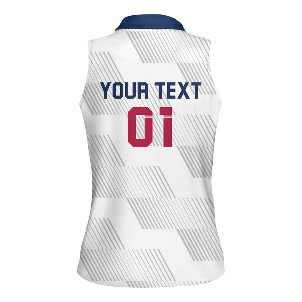 USA 2024 Rugby Women Sleeveless Polo Shirt Soar Like an Eagle White Version - Wonder Print Shop