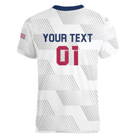 USA 2024 Rugby Women V-Neck T-Shirt Soar Like an Eagle White Version - Wonder Print Shop