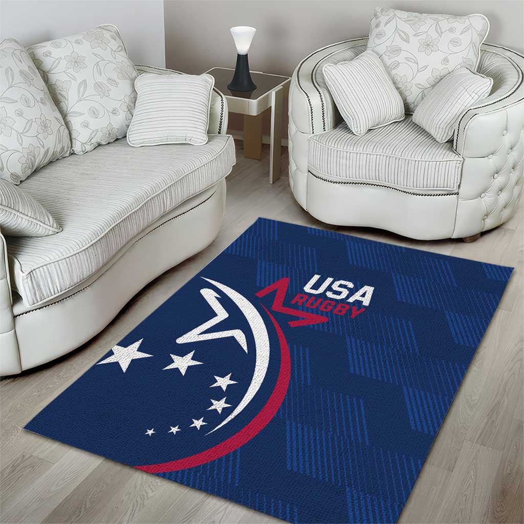 USA 2024 Rugby Area Rug Soar Like an Eagle Blue Version - Wonder Print Shop