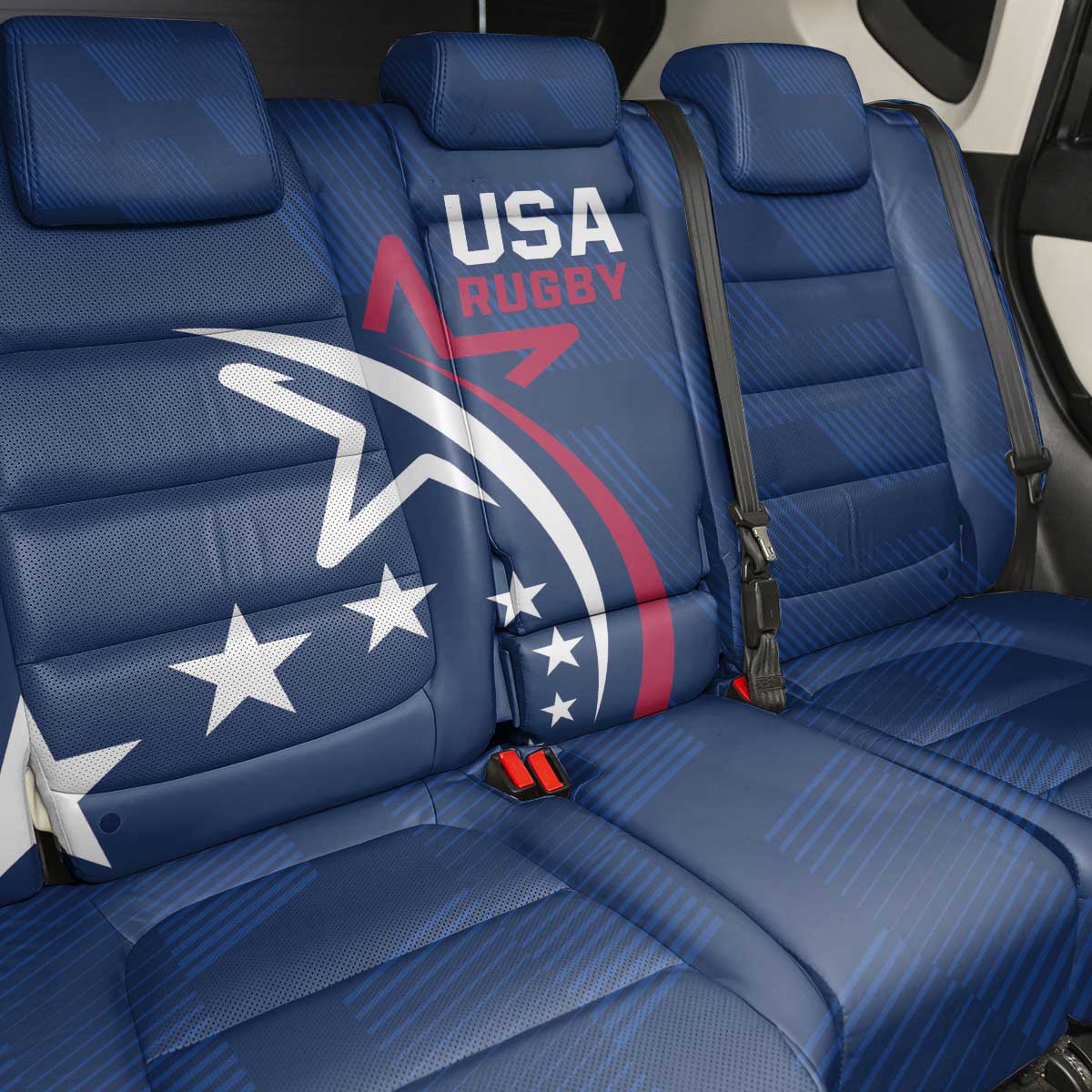 USA 2024 Rugby Back Car Seat Cover Soar Like an Eagle Blue Version - Wonder Print Shop