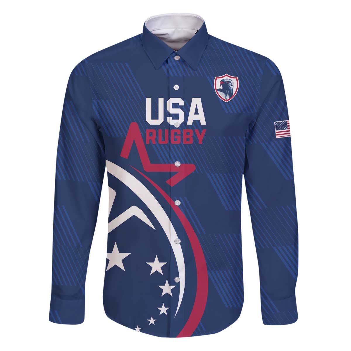 USA 2024 Rugby Family Matching Puletasi and Hawaiian Shirt Soar Like an Eagle Blue Version - Wonder Print Shop