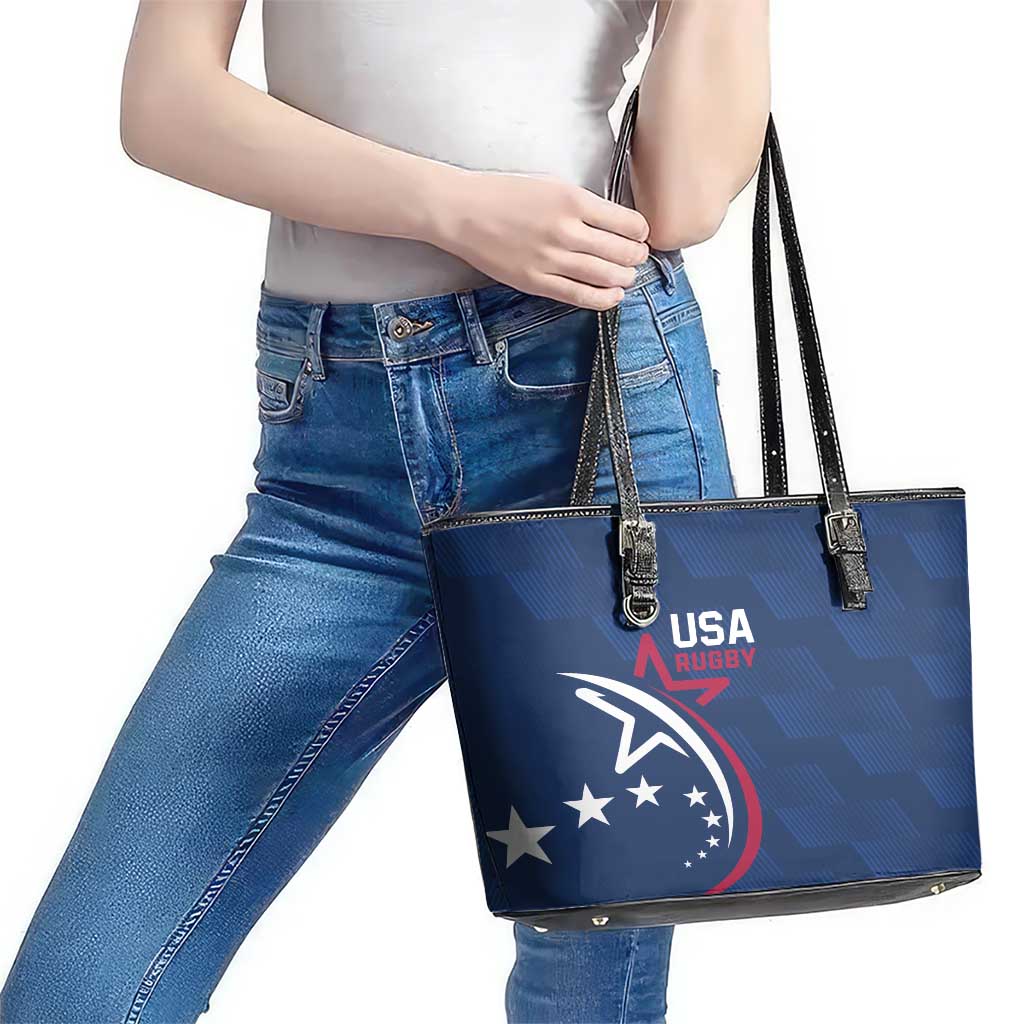 USA 2024 Rugby Leather Tote Bag Soar Like an Eagle Blue Version - Wonder Print Shop