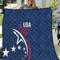 USA 2024 Rugby Quilt Soar Like an Eagle Blue Version - Wonder Print Shop