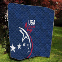 USA 2024 Rugby Quilt Soar Like an Eagle Blue Version - Wonder Print Shop