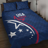 USA 2024 Rugby Quilt Bed Set Soar Like an Eagle Blue Version - Wonder Print Shop