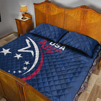 USA 2024 Rugby Quilt Bed Set Soar Like an Eagle Blue Version - Wonder Print Shop