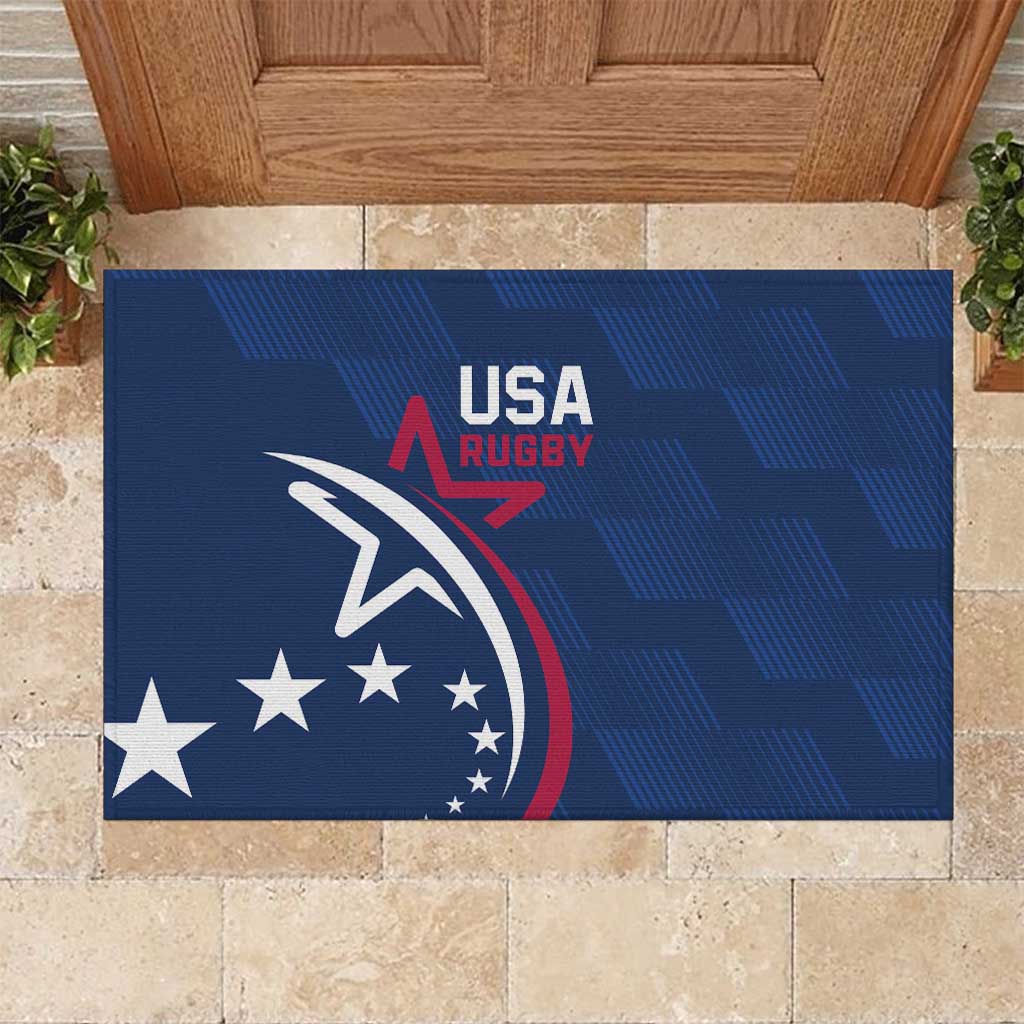 USA 2024 Rugby Rubber Doormat Soar Like an Eagle Blue Version - Wonder Print Shop