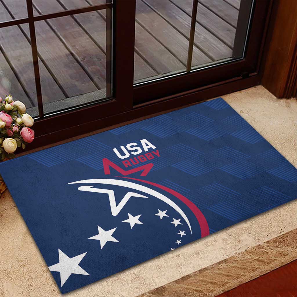 USA 2024 Rugby Rubber Doormat Soar Like an Eagle Blue Version - Wonder Print Shop