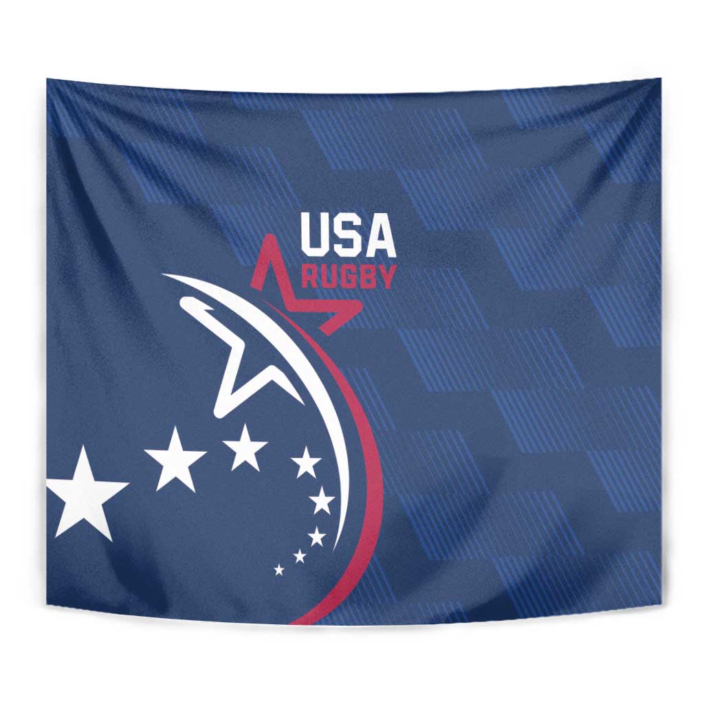 USA 2024 Rugby Tapestry Soar Like an Eagle Blue Version - Wonder Print Shop