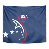 USA 2024 Rugby Tapestry Soar Like an Eagle Blue Version - Wonder Print Shop