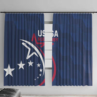 USA 2024 Rugby Window Curtain Soar Like an Eagle Blue Version - Wonder Print Shop