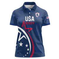 USA 2024 Rugby Women Polo Shirt Soar Like an Eagle Blue Version - Wonder Print Shop