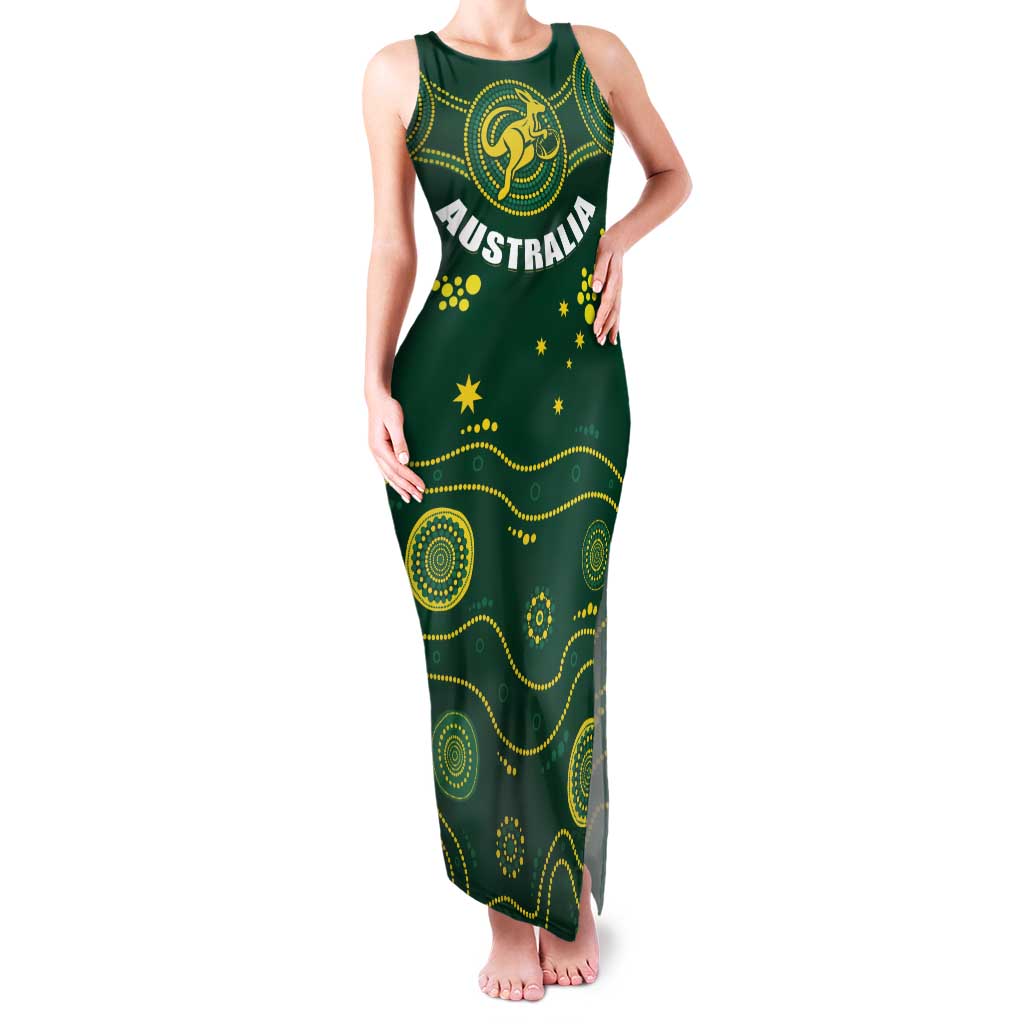 Australia 2024 Rugby Family Matching Tank Maxi Dress and Hawaiian Shirt Go Wallabies - Wonder Print Shop
