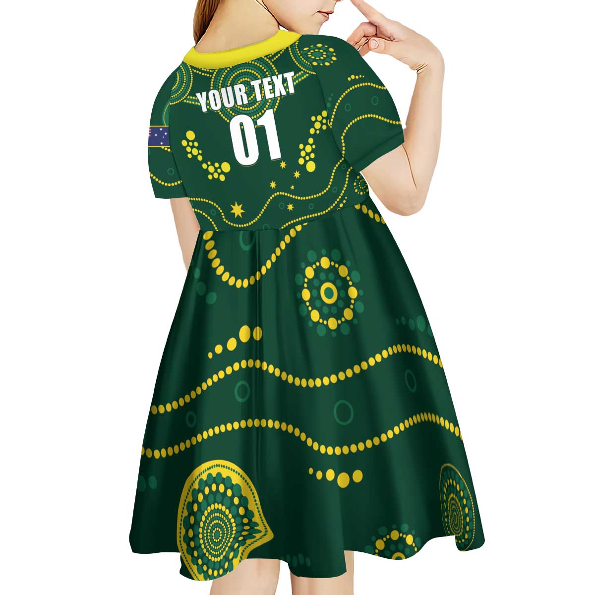 Australia 2024 Rugby Kid Short Sleeve Dress Go Wallabies - Wonder Print Shop