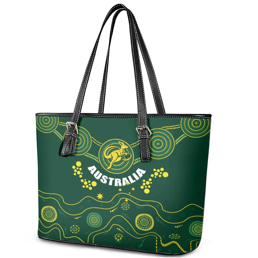 Australia 2024 Rugby Leather Tote Bag Go Wallabies - Wonder Print Shop