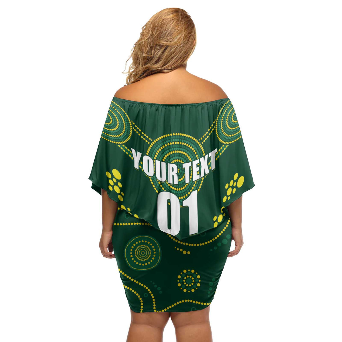 Australia 2024 Rugby Off Shoulder Short Dress Go Wallabies - Wonder Print Shop