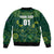 Australia 2024 Rugby Sleeve Zip Bomber Jacket Go Wallabies - Wonder Print Shop