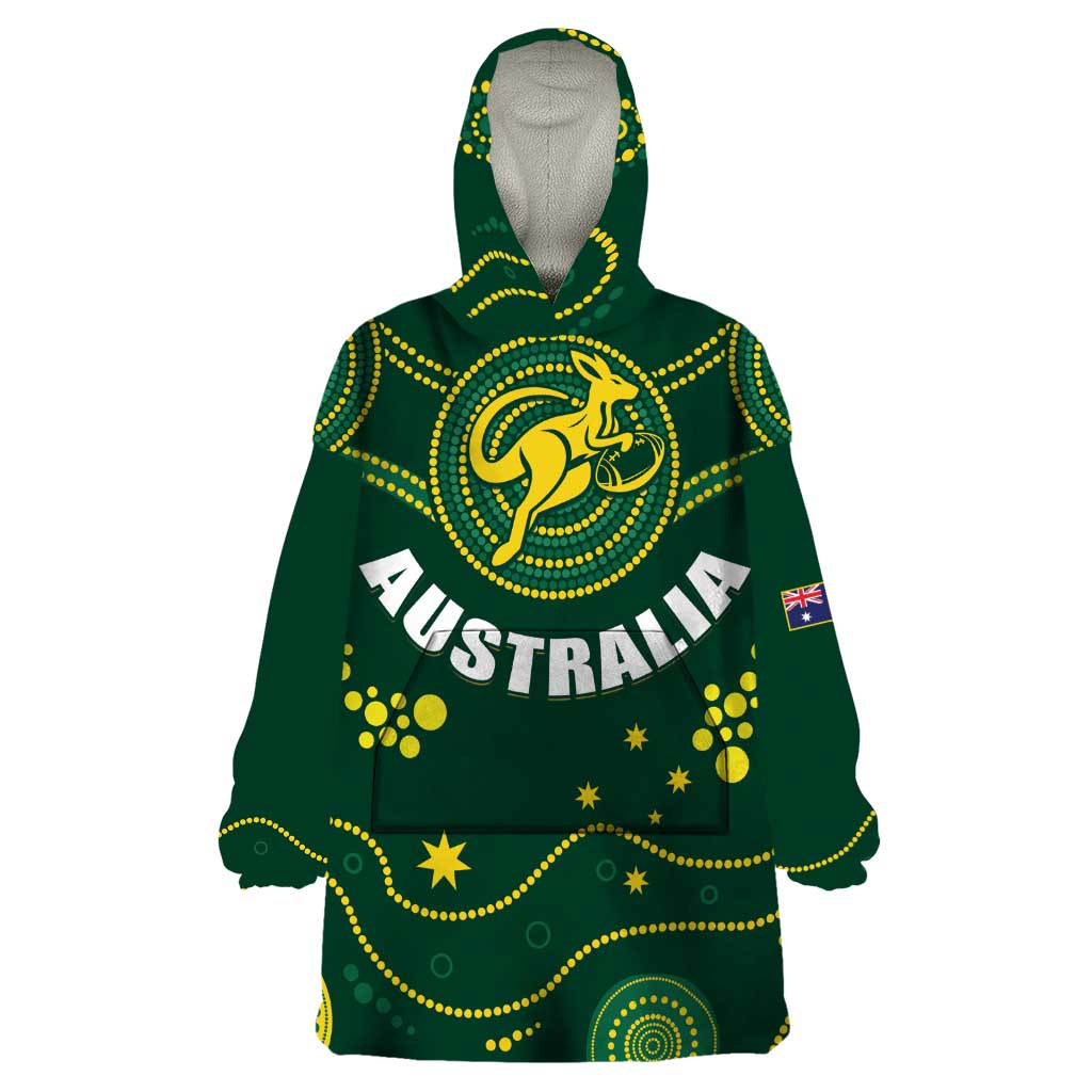 Australia 2024 Rugby Wearable Blanket Hoodie Go Wallabies - Wonder Print Shop