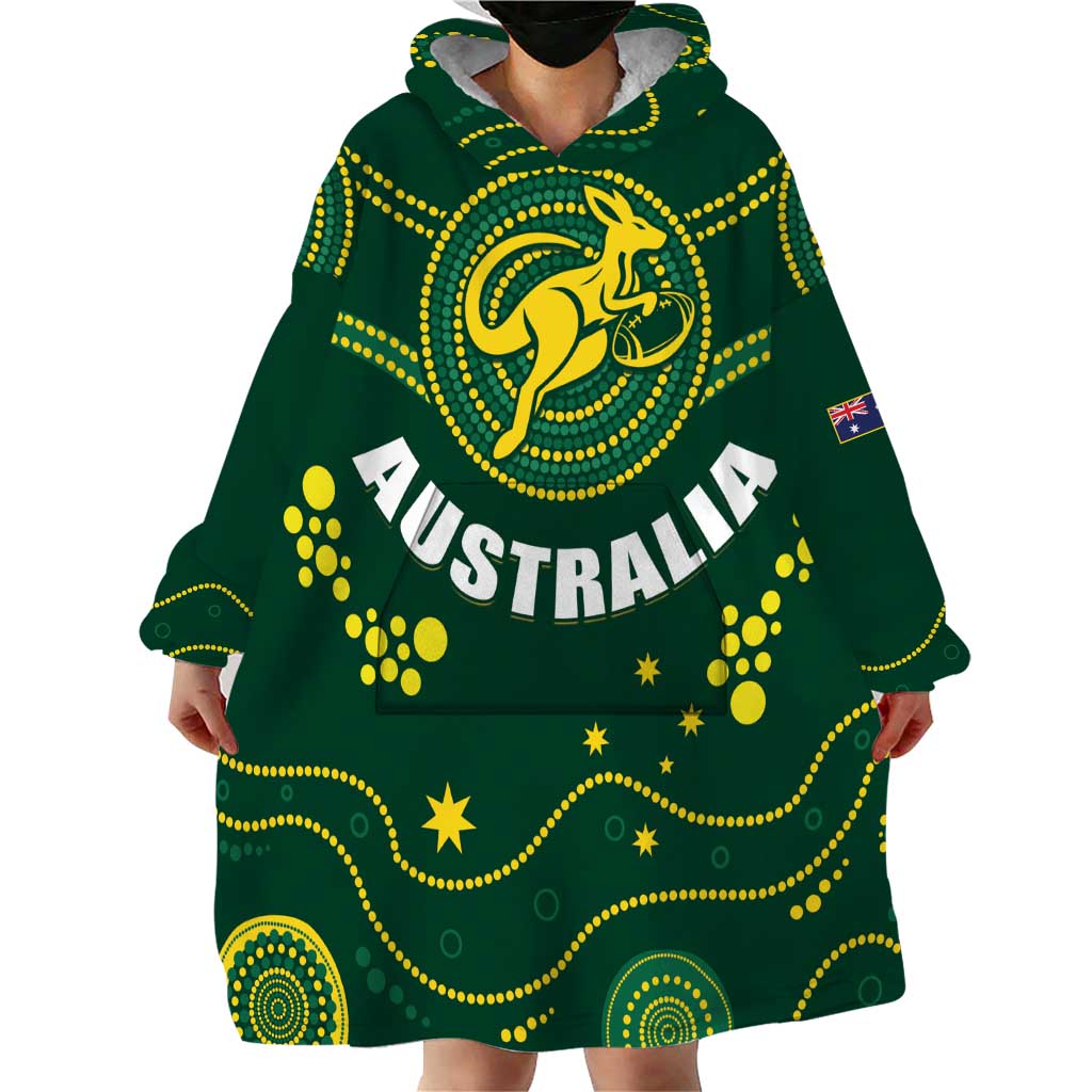 Australia 2024 Rugby Wearable Blanket Hoodie Go Wallabies - Wonder Print Shop