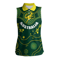 Australia 2024 Rugby Women Sleeveless Polo Shirt Go Wallabies - Wonder Print Shop
