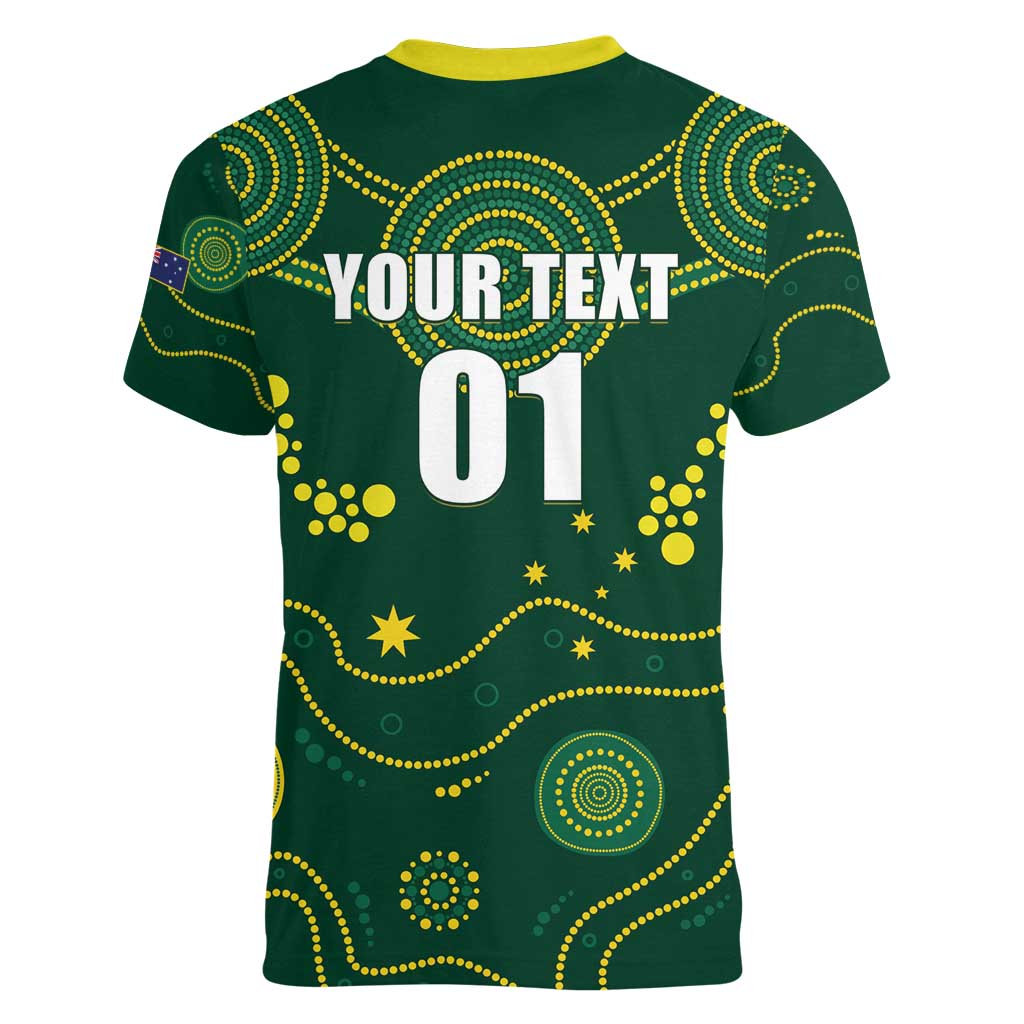 Australia 2024 Rugby Women V-Neck T-Shirt Go Wallabies - Wonder Print Shop