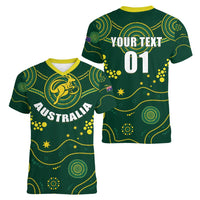 Australia 2024 Rugby Women V-Neck T-Shirt Go Wallabies - Wonder Print Shop