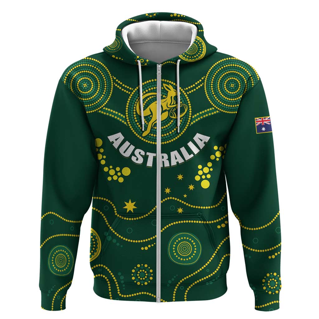 Australia 2024 Rugby Zip Hoodie Go Wallabies - Wonder Print Shop