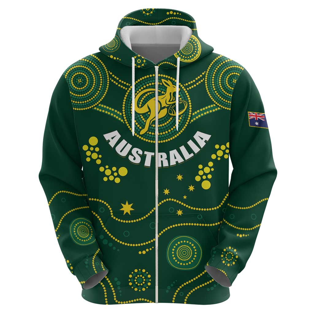Australia 2024 Rugby Zip Hoodie Go Wallabies - Wonder Print Shop