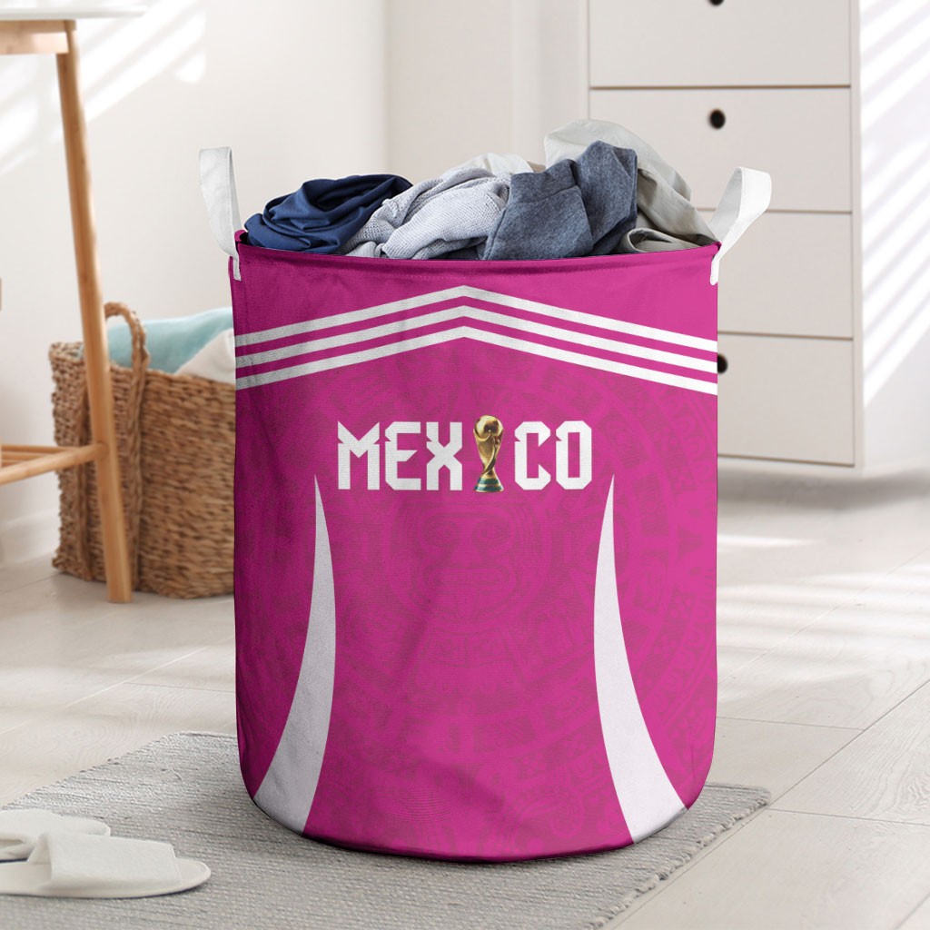 Mexico 2026 Football Pink Laundry Basket Golden Eagle Victory