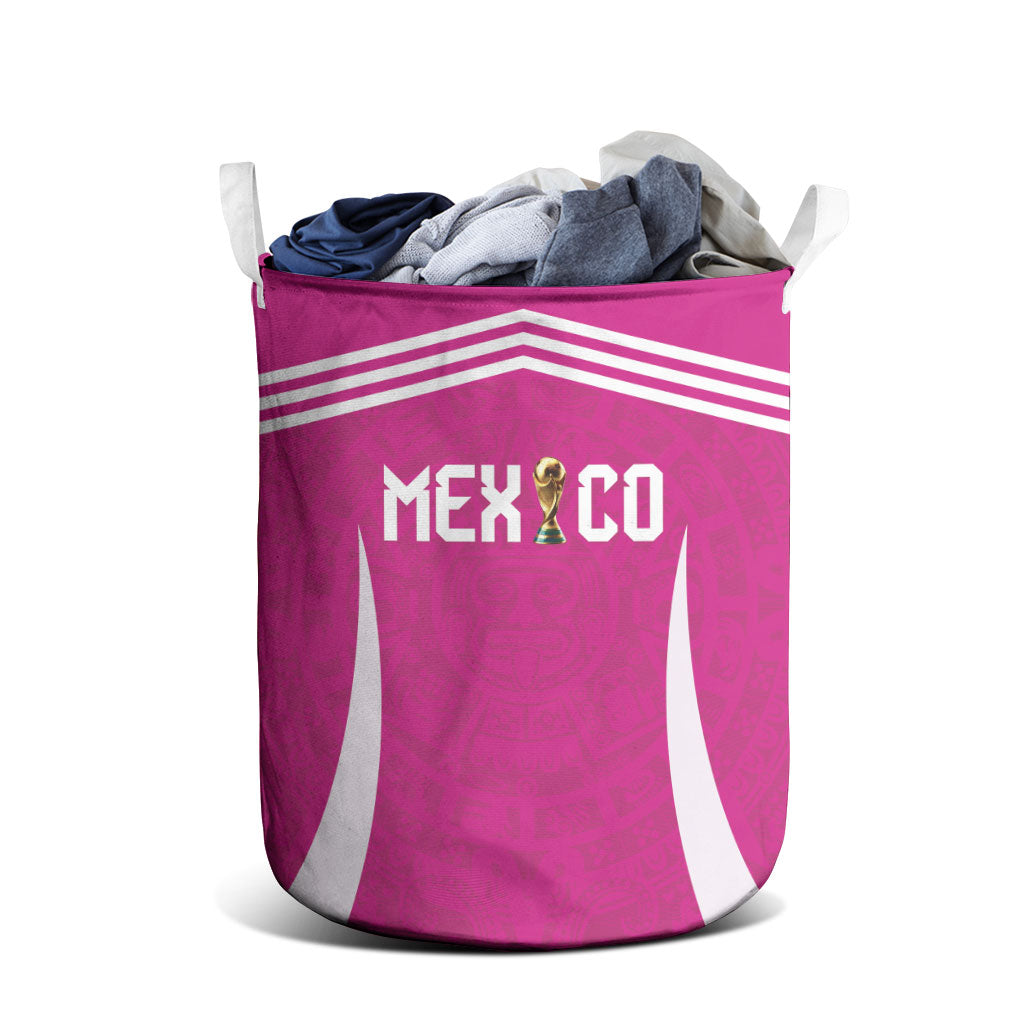 Mexico 2026 Football Pink Laundry Basket Golden Eagle Victory