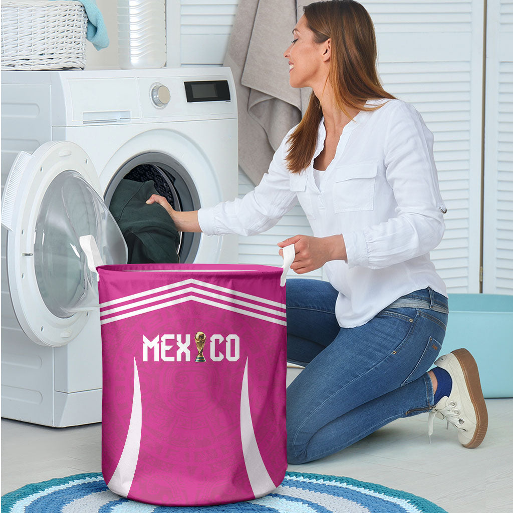Mexico 2026 Football Pink Laundry Basket Golden Eagle Victory