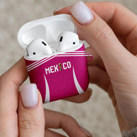 Mexico 2026 Football Pink AirPods Case Golden Eagle Victory
