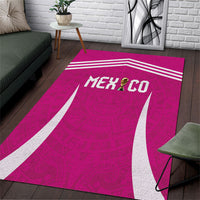 Mexico 2026 Football Pink Area Rug Golden Eagle Victory