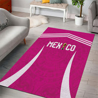 Mexico 2026 Football Pink Area Rug Golden Eagle Victory