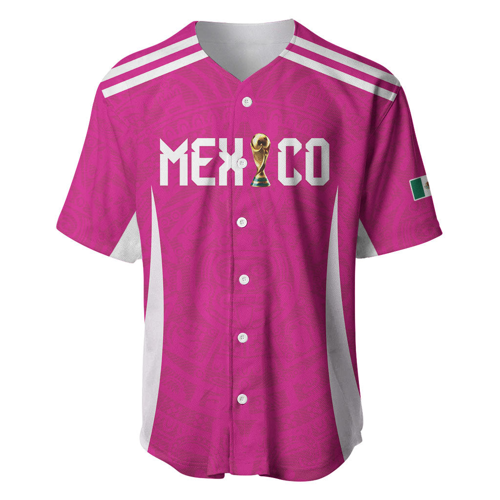 Custom Mexico 2026 Football Pink Baseball Jersey Golden Eagle Victory