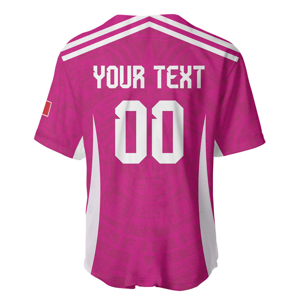 Custom Mexico 2026 Football Pink Baseball Jersey Golden Eagle Victory