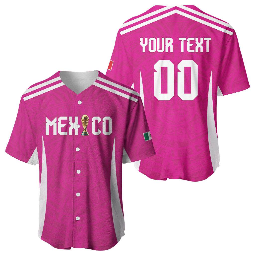 Custom Mexico 2026 Football Pink Baseball Jersey Golden Eagle Victory