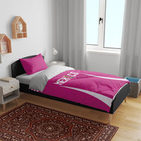 Mexico 2026 Football Pink Bedding Set Golden Eagle Victory