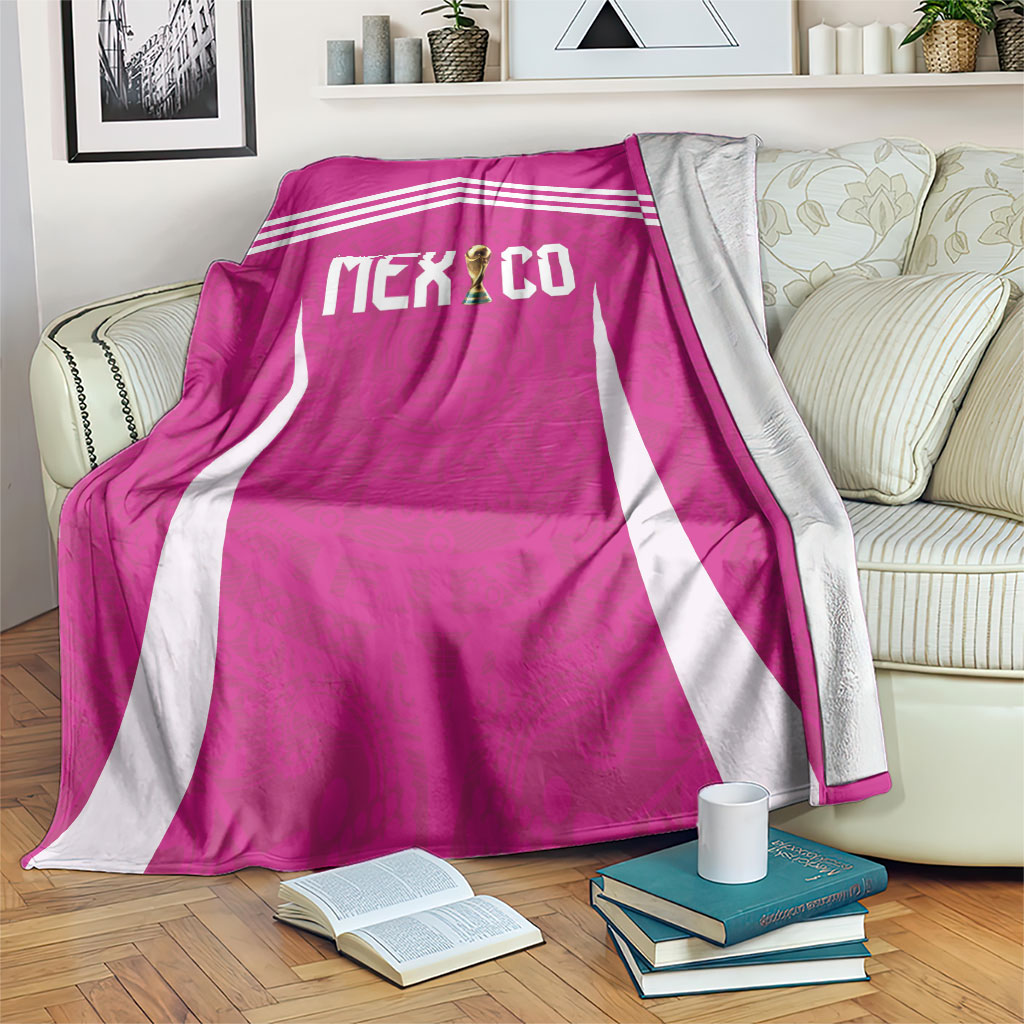 Mexico 2026 Football Pink Blanket Golden Eagle Victory