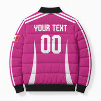 Custom Mexico 2026 Football Pink Bomber Puffer Jacket Golden Eagle Victory