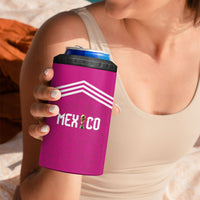 Custom Mexico 2026 Football Pink 4 in 1 Can Cooler Tumbler Golden Eagle Victory