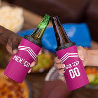 Custom Mexico 2026 Football Pink 4 in 1 Can Cooler Tumbler Golden Eagle Victory
