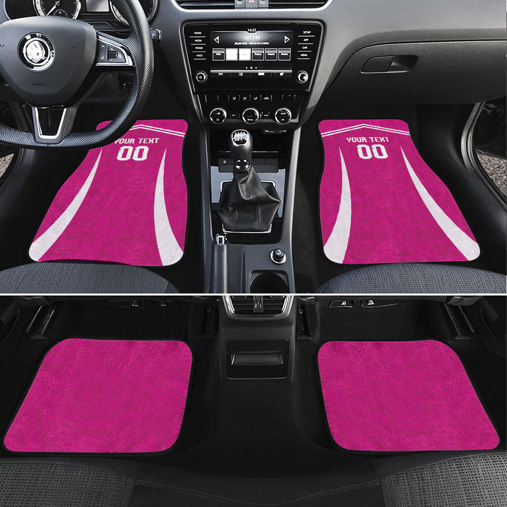 Custom Mexico 2026 Football Pink Car Mats Golden Eagle Victory