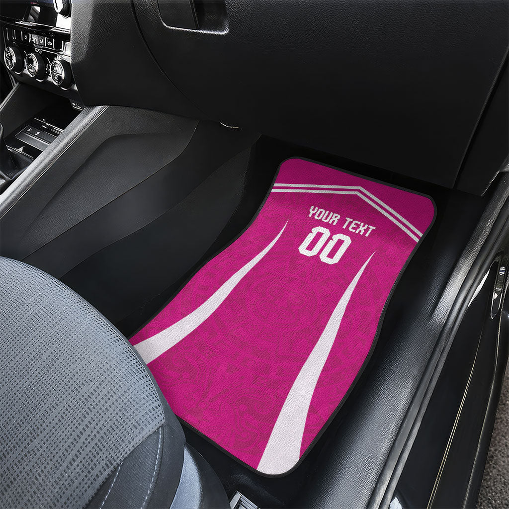 Custom Mexico 2026 Football Pink Car Mats Golden Eagle Victory