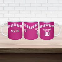 Custom Mexico 2026 Football Pink Ceramic Mug Golden Eagle Victory