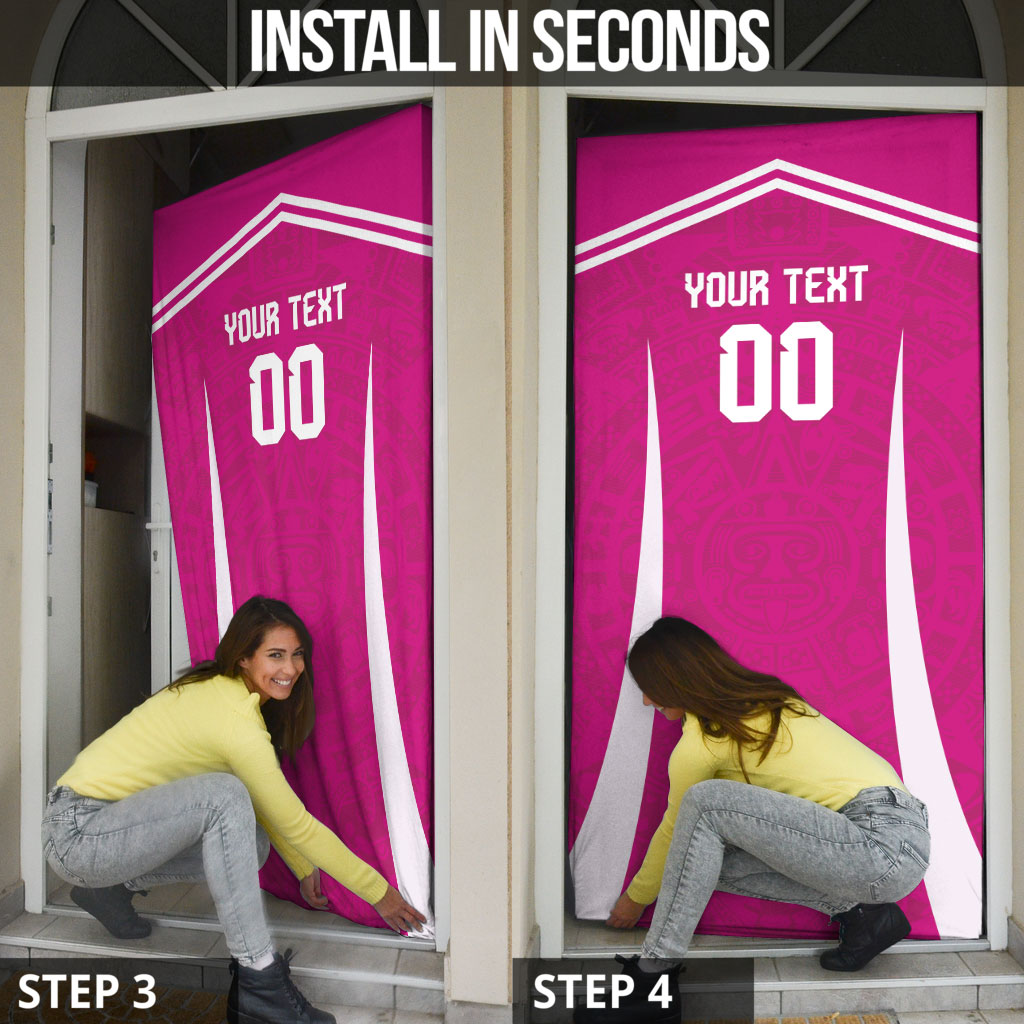 Custom Mexico 2026 Football Pink Door Cover Golden Eagle Victory