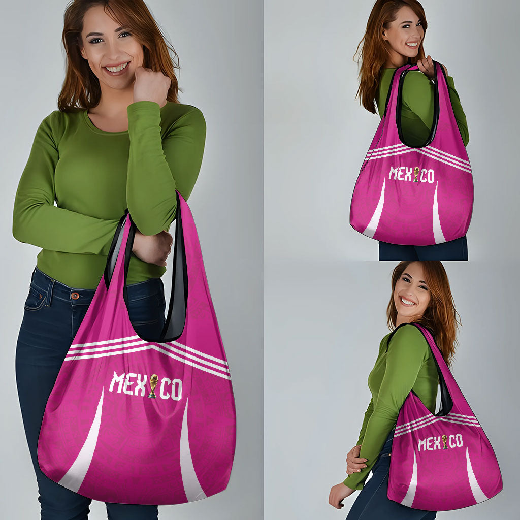 Mexico 2026 Football Pink Grocery Bag Golden Eagle Victory