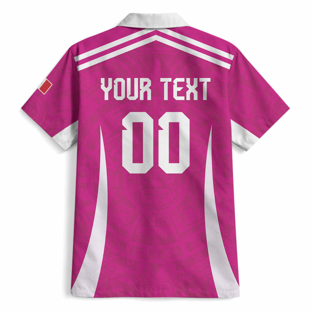 Custom Mexico 2026 Football Pink Hawaiian Shirt Golden Eagle Victory