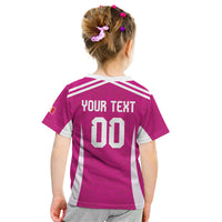 Custom Mexico 2026 Football Pink Kid T Shirt Golden Eagle Victory